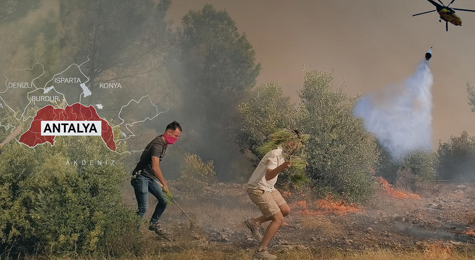 Adana, Antalya ve Mersin’de Orman Yangınlarına Müdahale Sürüyor