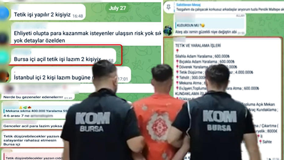 Çetelerden Telegram'da tarife paylaşımı: "Yaralama 600 bin, tehdit 300 bin lira"